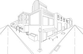 Two Point Perspective Street Drawing Perspective Point Perspective Drawings