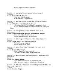 Trivia quiz questions with answers about oregon. O Is For Oregon Trivia Questions By A Is For America Tpt