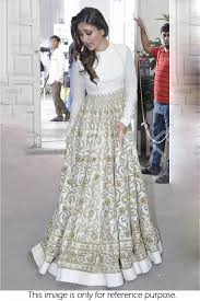 Kareena Kapoor Banglori Silk Party Wear Gown In Off White Colour Nc4967 Organza shirt , net dupata , silk trouser.