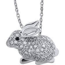 Aspca Tender Voices 1 8 Ct T W Diamond Bunny Pendant Necklace 149 Liked On Polyvore Featu White Diamond Necklace Diamond Pendant Jewelry Round Necklace