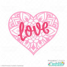 Download Love Heart Mandala Free Svg File For Cricut Silhouette Machine