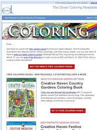 Here is your first selection of free samples, including some of our recent releases and bestsellers. Dover Publications Relaxing Coloring Country Gardens Blissful Nature More Milled