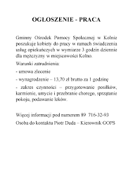 Start studying ogłoszenie o pracę. Ogloszenie Praca Gmina Kolno