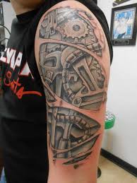 3d Bio Mech Tattoo By Electric Zombie Tattoos Mech 3d Tattoos