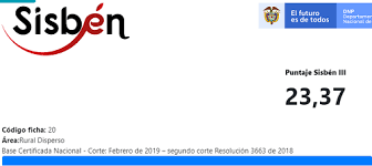 Mi puntaje es 39,40 del sisben. Puntaje Sisben Tierra Colombiana