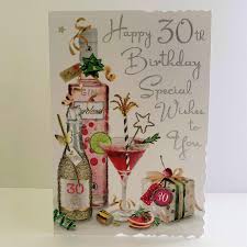 Create your own 30th birthday party invitations. Jonny Javelin Female Age 30 30th Birthday Wishes Card Gin Cocktails Champagne Present Buy Online In Bahamas At Bahamas Desertcart Com Productid 208123302