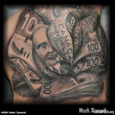 More complexity in a smaller area, all done with 1 single needle. Money Tattoos