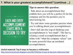 7 What Is Your Greatest Accomplishment Continue Tips To Answer This Ques Flight Attendant Interview Questions Interview Questions This Or That Questions