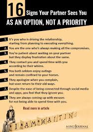 16 Signs You Are Not A Priority But An Option In Your Partner S Life
