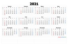 These free templates are available in word and pdf format. 2021 Yearly Calendar Template Word 6 Templates