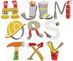 Alphabet Fireman Free Machine Embroidery Designs Commercial Embroidery Machine Fireman Crafts