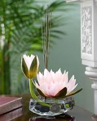 Water Lily Floral Accent Flower Arrangements Silk Flower Arrangements Ikebana Arrangements