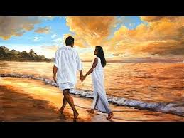 Debbie waumsley has released this couple on the beach at sunset image under public domain license. Nice Easy Painting And Learn To Color A Walking Couples On The Beach At Sunset Art Beauty Youtube