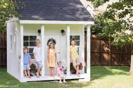 Not only is this playhouse triangular instead of a boring box using scraps of the shiplap and decking material, cut trim for the windows, door and back edges of. Outdoor Playhouse Decorating Ideas Home Design Jennifer Maune