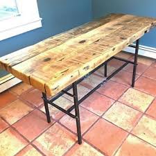 Rustic Hemlock Dining Table Barn Reclaimed Hemlock From A 1910 Dairy Farm On A Hand Forged Iron Base Made In A Traditional Blacks Dining Table Table Rustic