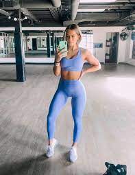 Sold Out Gymshark X Whitney Simmons Collection Seamless Leggings In Beautiful Blue Only Tried On For Size Limit Leggings Blue Gymshark Gymshark Leggings