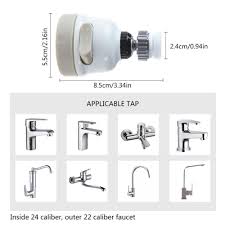 Kitchen sink faucet sprayer taps attachment spout flexible double swivel 360°. 360 Swivel Faucet Tap Aerator Three Gear Adjustable Water Saving Shower Attachment Faucet Booster Kitchen Bathroom Filter Stainless Steel Tap Water Splash Proof Head Nozzle Sprayer Buy Online At Best Price In