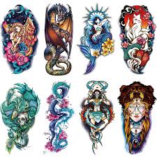You can use our amazing online tool to color and edit the following nine tails coloring pages. Amazon Com Oottati 8 Sheets Old School Color Unicorn Dragon Mermaid Nine Tailed Fox Phoenix Snake Bear Women Temporary Tattoos For Arm Beauty
