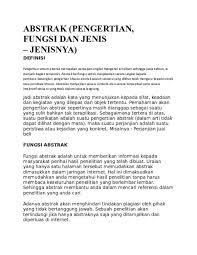 Maybe you would like to learn more about one of these? Doc Abstrak Pengertian Fungsi Dan Jenis Jenisnyaa Arif Fatah Academia Edu