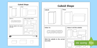 To help kids with drawing and learning names of the shapes use these free shapes worksheets in your preschool shapes theme. Cuboid Shape Worksheet Teacher Made