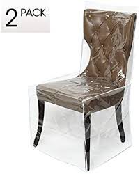 Amazon Com Zipcase 2 Packs All Cover In Plastic Dinning Chair Covers Heavy Duty Clear Chair Protectors Keep Dinning Chair Covers Clear Chairs Plastic Chair