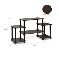 Tangkula modern coffee table, rectangle wooden coffee table with toughened glass top & storage cabinet, tea table center table for living room office lounge (black & brown) $149.99. Turn N Tube No Tools Entertainment Tv Stands Dark Brown Black Coffee Table Tv Stand Buy Wholesale Custom Easy To Install Cafe Solitaire 12 Pack For Kitchen Home Parlor Bedroom Handmade Multifunction