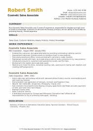 cosmetic sales associate resume samples