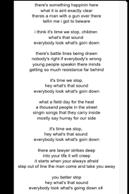 For what it's worth (stop, hey what's that sound) (often referred to as simply for what it's worth) is a song written by stephen stills. Buffalo Springfield Stop Hey What S That Sound Lyrics To Live By Things To Think About Lyrics