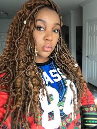 Black And Blonde Crochet Faux Locs Nubian Goddess Mermaid Crochet Faux Locs Bundle Deal Faux Locs Hairstyles Box Braids Hairstyles For Black Women Crochet Braids Hairstyles