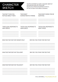 Have students compile a list of 15 questions and answers for their quiz based on their character sketches. How To Write A Character Sketch Examples Worksheets Leverage Edu