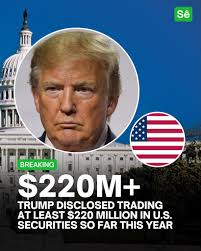 Trump Discloses $220M+ in Q1 Financial Transactions, Including Major Media and Streaming Stocks 