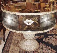 Square gilded verre eglomise coffee table also available as large rectangular eglomise coffee table. 1950 S Verre Eglomise Mirror Rotating Center Or Coffee Table Modernism