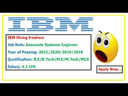 Ibm Is Hiring 2021 2020 2019 2018 For Associate Systems Engineer Salary 4 4 Lpa Eligibility Youtube