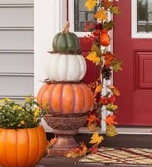 Pumpkin Topiary Is Stacked With Fall Style Place This Festive Accent At Your Door For A Unique Fall Thanksgiving Decor Fall Decorations Porch Pumpkin Topiary