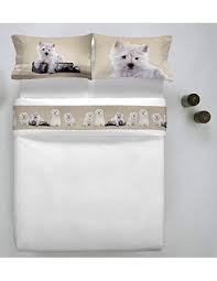 La biancheria da letto yhome è realizzata in cotone percalle made in italy. Completo Lenzuola Matrimoniale Cagnolino In Viaggio Stampa Digitale