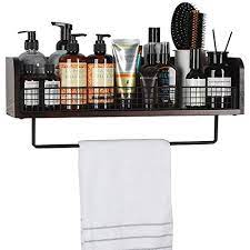 Sold and shipped by mdesign. J Jackcube Design Wall Mount Rustic Wood Black Metal Bathroom Shelf With Towel Bar Hanging Storage Shelves Decorative Floating Rack Modern Organizer Mk459a Pricepulse