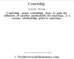 With dating the ability of the young man to provide for a family and his overall readiness for marriage is irrelevant. Courting Definition Dating
