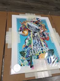 #superbowl54 was last years superbowl! Tristan Eaton Superbowl 54 Sb Liv Fine Art Screenprint Poster S N Ltd Posterflip Com