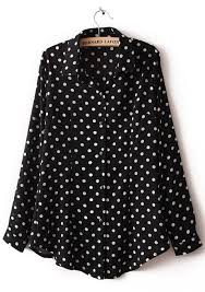 Black And White Polka Dot Blouse Black White Dot Blouse Polka Dot Chiffon Blouse Fashion Clothes