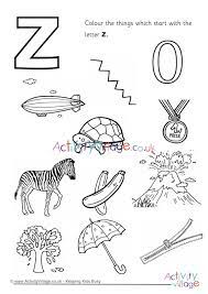 Check spelling or type a new query. Start With The Letter Z Colouring Page