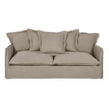 3 4 Sitzer Schlafsofa Mit Dickem Hellbeigem Leinenbezug Und Matratze 6 Cm Maisons Du Monde In 2020 Sofa Schlafsofa Matratze