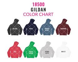 Gildan 18500 Color Chart Mockup Gildan Mockup Every Color Hoodie Color Chart Sweatshirt Color Chart Hoodie Color Guide