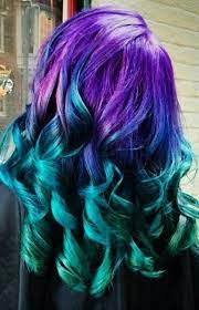 From ombre to highlights, this look can be created in a variety of different ways. Another Descendant Meet Malia Teal And Purple Hair Purple Ombre Hair Purple And Green Hair