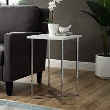 We Furniture Azf16luxmcr Side Table 16 Faux White Marb Https Www Amazon Com Dp B07g5f9tlx Re Living Room Accent Tables Living Room Side Table Furniture