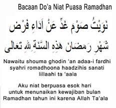 Niat Puasa Ramadhan Yang Benar