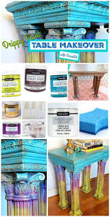 Use A Drippy Paint Technique And Americana Decor Products To Makeover A Thrift Store Table With Mark Mon Painting Techniques Americana Decor Grade School Craft