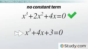 Solving a polynomial equation p(x) = 0; Using The Greatest Common Factor To Solve Cubic Equations Video Lesson Transcript Study Com