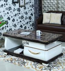 Cofee table modern marble top coffee table awesome modloft, source: Buy Hannah Marble Top Coffee Table In White Duco Brown By Athena Crafts Online Modern Rectangular Coffee Tables Tables Furniture Pepperfry Product