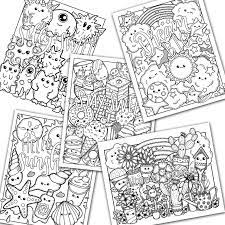 Cute kawaii chibi coloring pages to print of different clothing and hair styles. Kawaii Coloring Page Set Cute Kawaii Coloring Pages For Kids And Adults The White Lime
