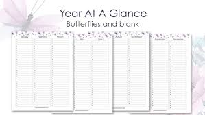 Free printable 2020 calendar yearly one page floral free. Free Printable Year At A Glance Calendar The Printable Collection